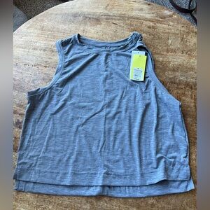 Gray Blue Boxy Sleeveless Women's Workout Tank
